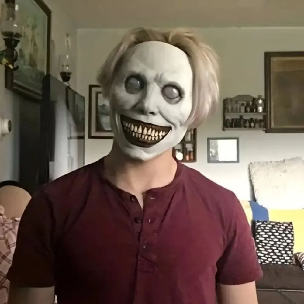 Creepy Halloween Mask Smiling Demon Horror Cosplay Costume Halloween Clown NEW
